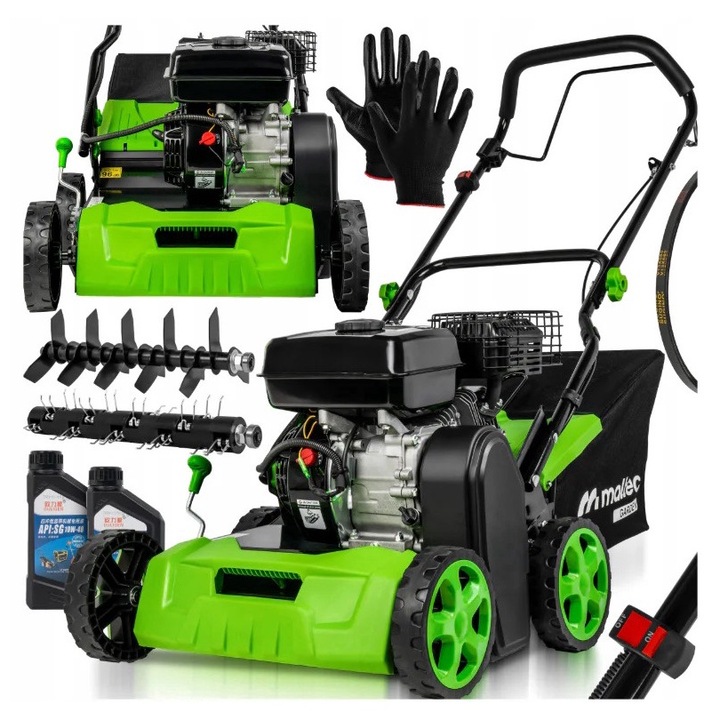 Aerator si scarificator 2 in 1 pe benzina, latime de lucru 40 cm, capacitate cos 50 l, MalTec 112339