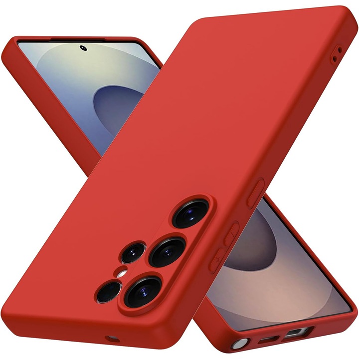 Soft Touch Case, тънък, ALC Mobile, противоударен, съвместим със Samsung Galaxy S25 Ultra, червен Tpu