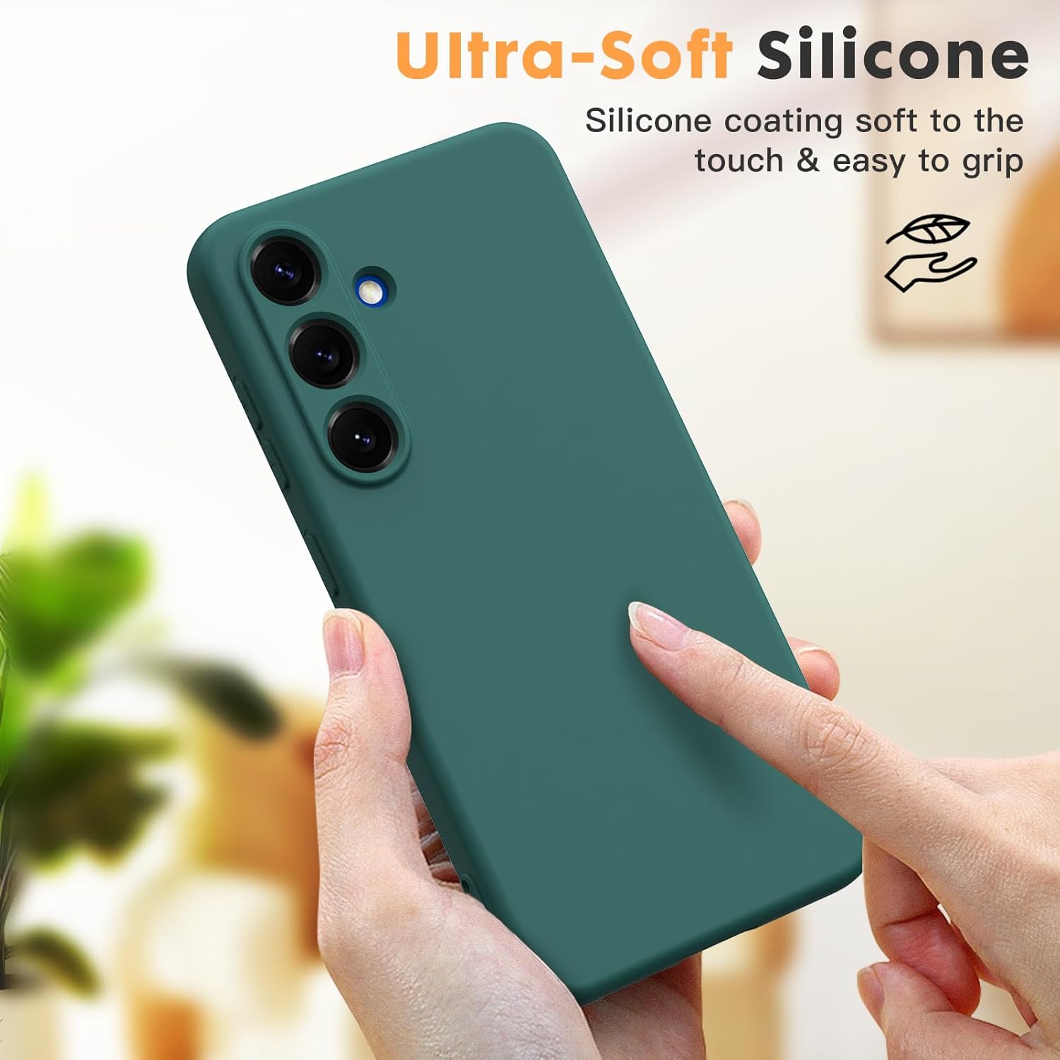Husa Soft Touch, slim, ALC Mobile, anti soc, compatibila cu Samsung Galaxy S25, Verde Inchis Tpu