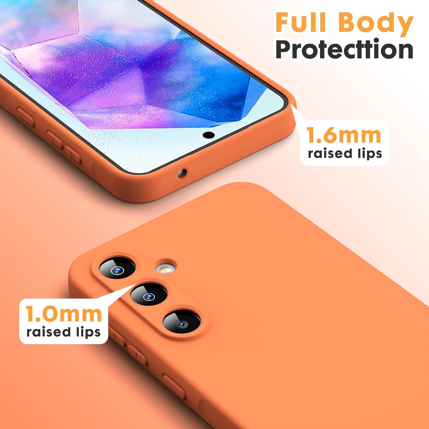 Husa Soft Touch, slim, ALC Mobile, anti soc, compatibila cu Samsung Galaxy A16, Portocaliu Tpu