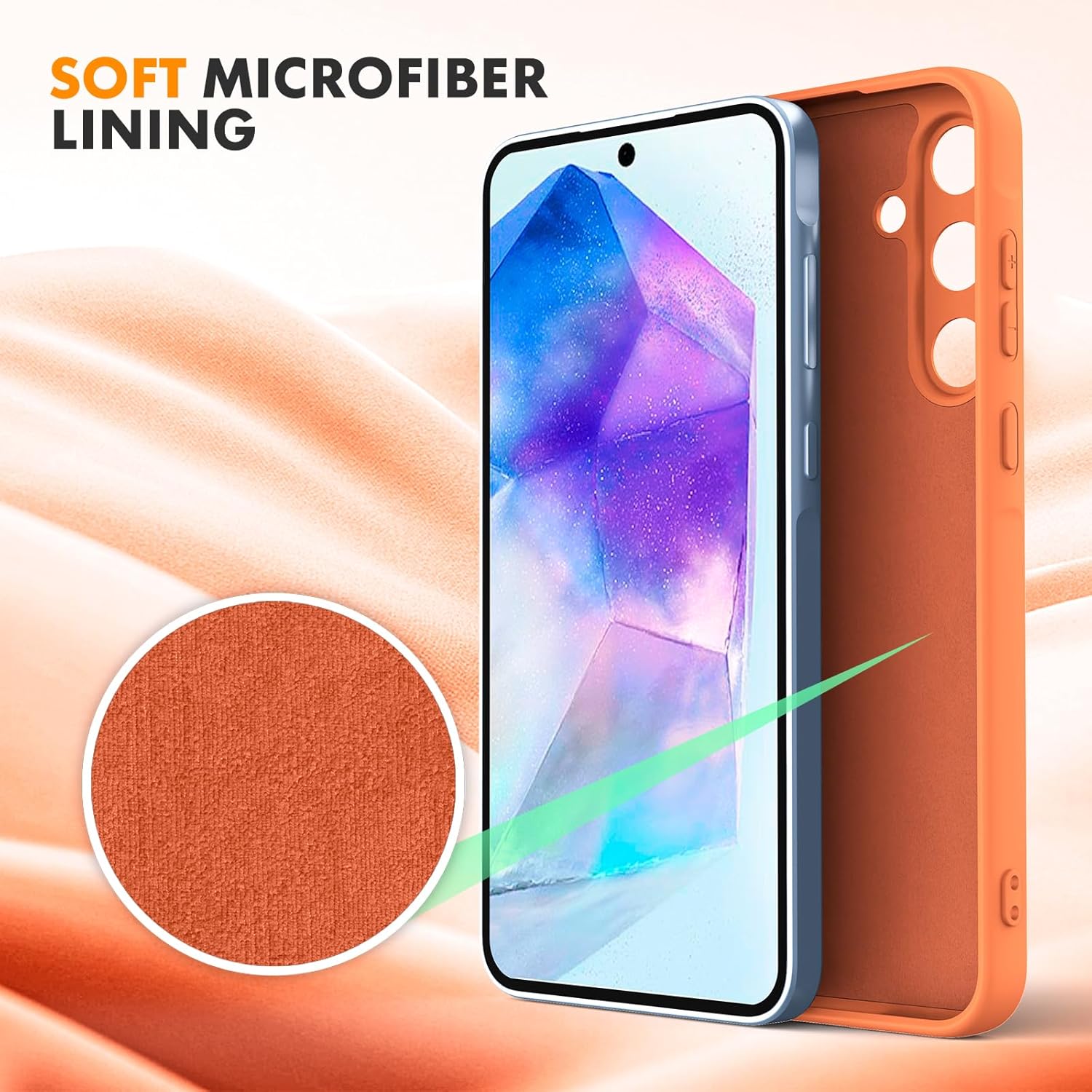 Husa Soft Touch, slim, ALC Mobile, anti soc, compatibila cu Samsung Galaxy A16, Portocaliu Tpu