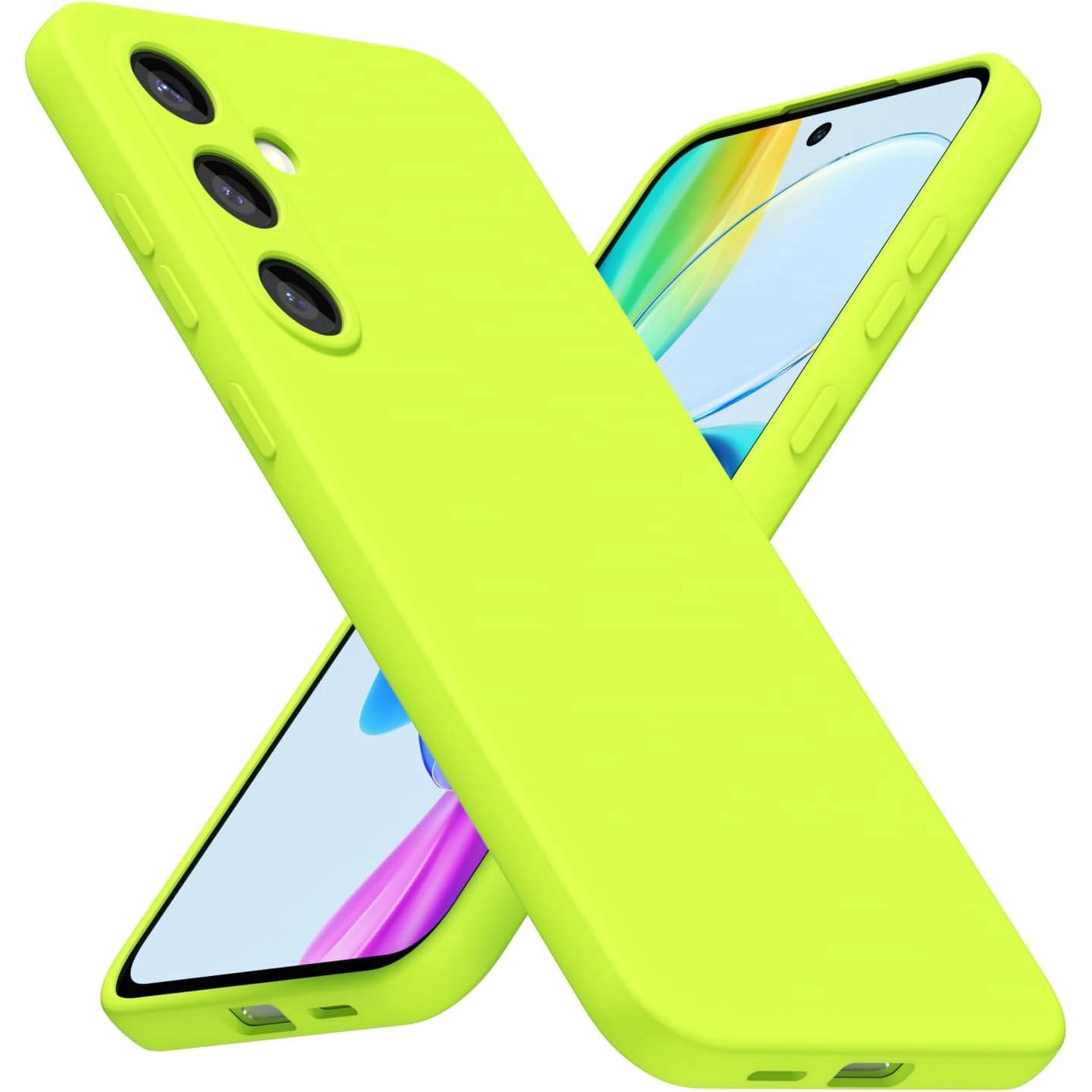 Husa Soft Touch, slim, ALC Mobile, anti soc, compatibila cu Samsung Galaxy S25, Verde Neon Tpu