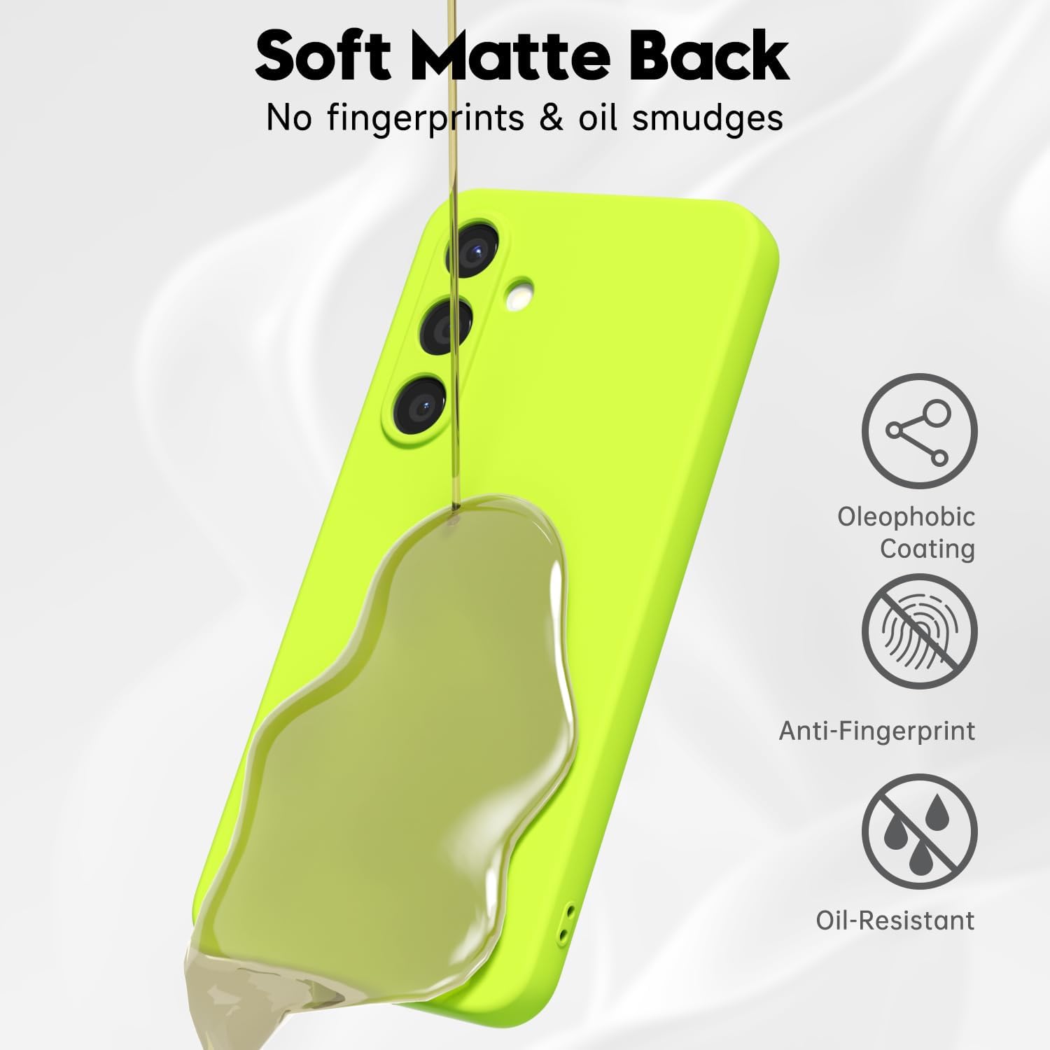 Husa Soft Touch, slim, ALC Mobile, anti soc, compatibila cu Samsung Galaxy S25, Verde Neon Tpu