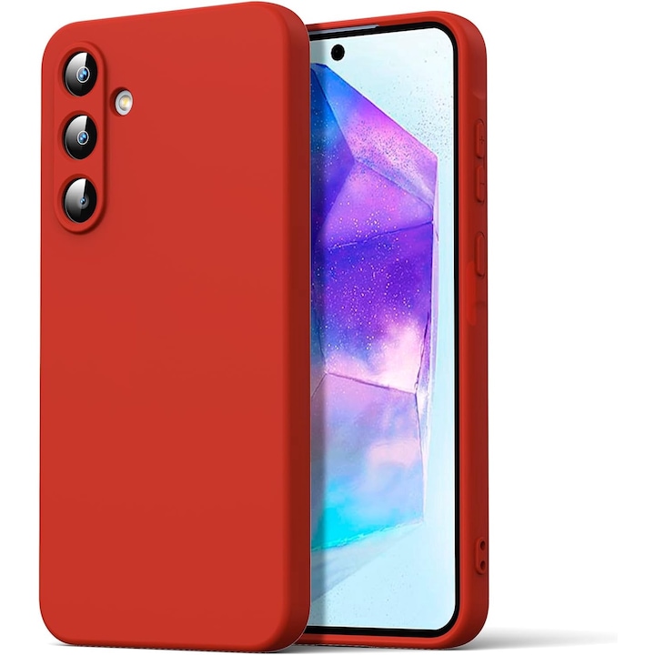 Калъф Soft Touch, тънък, ALC Mobile, противоударен, съвместим със Samsung Galaxy A16, червен Tpu