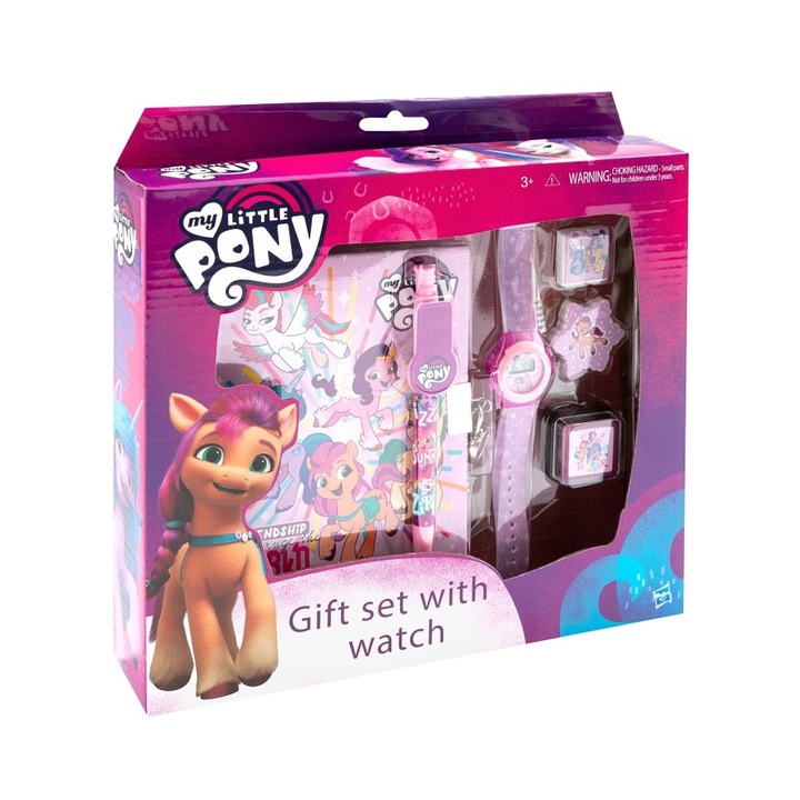 My Little Pony Iskolai Kiegészítő szett órával, 6 részes