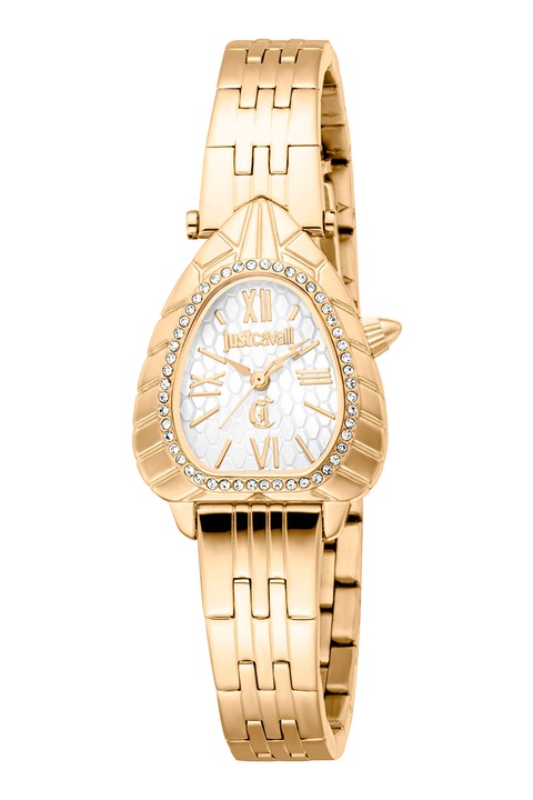 JUST CAVALLI, Аналогов часовник с метална верижка, Златист