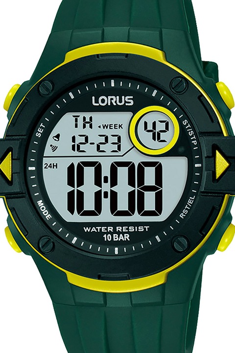 Lorus, Ceas digital unisex cu model in doua nuante, Verde