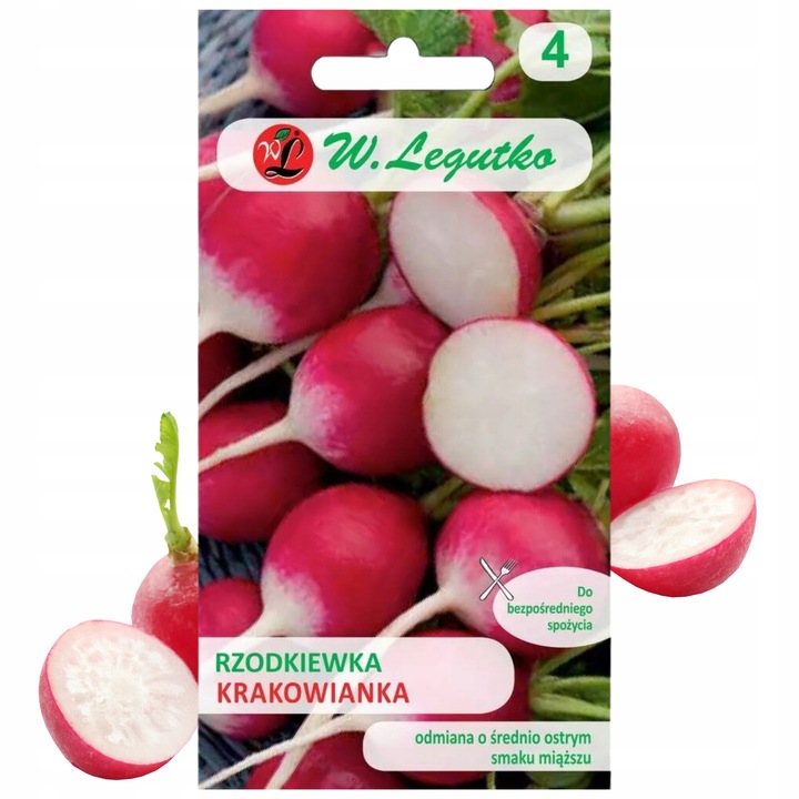 Seminte Radacina Krakowianka Culoare Rosie cu Varf Alb, 5g