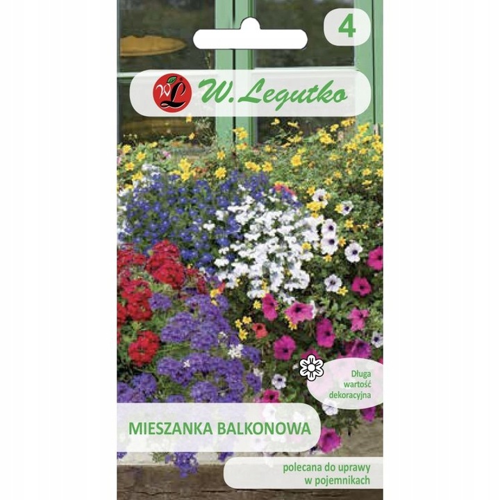 Mieszanka Nasion Kwiatow pentru Balcoane, Legutko, 1,5g, flori multicolore