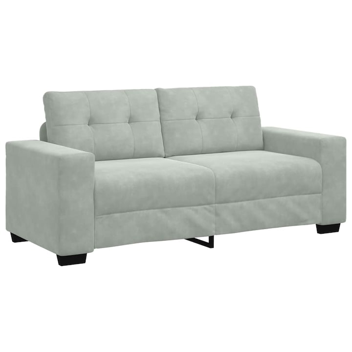 Canapea loveseat vidaXL, gri deschis, 140 cm, catifea, 23.3 kg 4105122