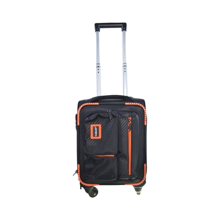 Количка с 4 колела с въртене на 360°, подвижна, 40 x 30 x 11 cm, текстилна, гъвкава и устойчива, Mini Junior 250225-4, черна