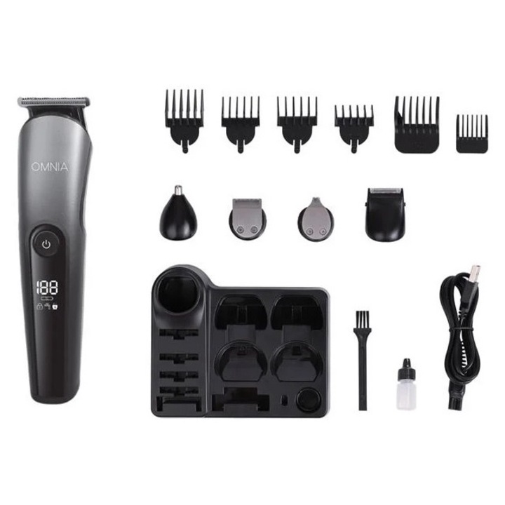 Set Profesional pentru Ras si Tuns, 11 in 1, ecran LCD, 16.5x6.5x20 cm, negru