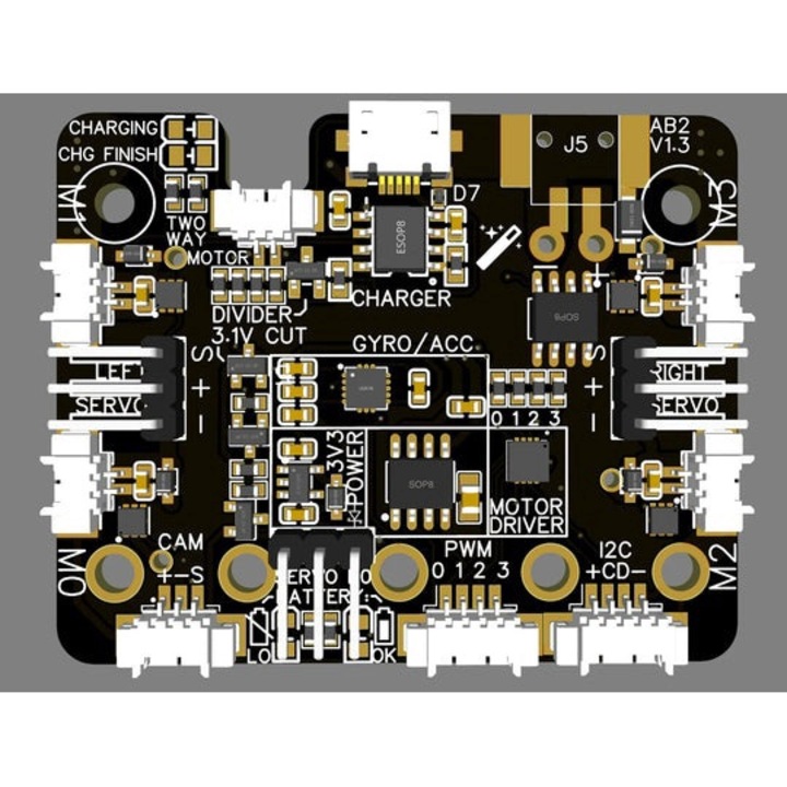 Placa dezvoltare CYTRON pentru WonderKit, neagră, 3-6V, permite controlul a 4 motoare și 2 servomotoare