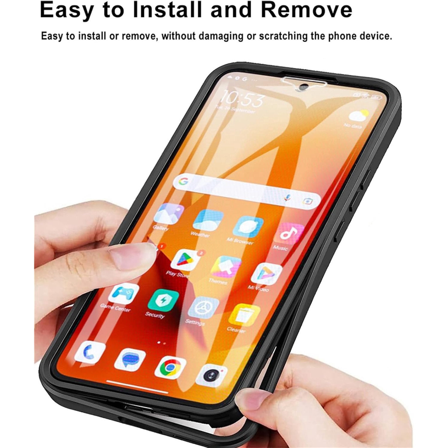 Pachet 360: Husa cu folie integrata pentru Xiaomi Redmi Note 14 4G Protectie 360 fata spate - Negru