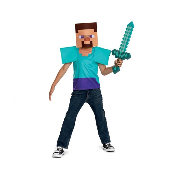 Costum carnaval Minecraft Steve Essential pentru copii, marime M (7 - 8 ...