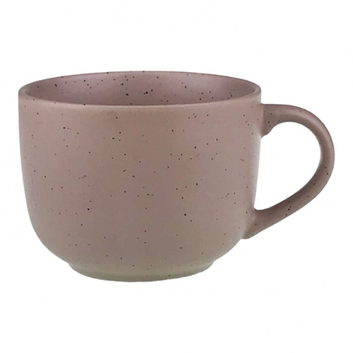 Cana din ceramica, cu toarta, colorata in interior.11x9 cm plamaniu