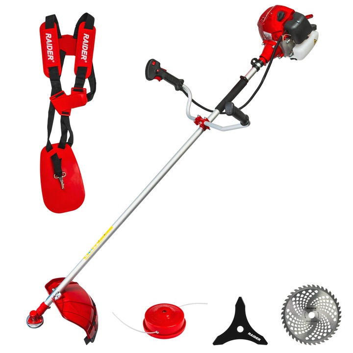 Коса бензинова Raider RD-GBC27, 2К, с нож, диск, корда и самар, 2.2kW, 28мм