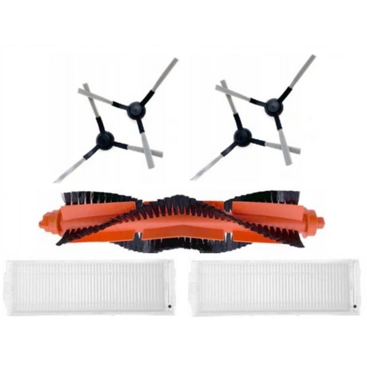 Комплект аксесоари за прахосмукачка Mr.Brush за Xiaomi Mi Robot Vacuum Mop Pro, 1 основна четка, 4 странични четки, 2 HEPA филтъра, многоцветни