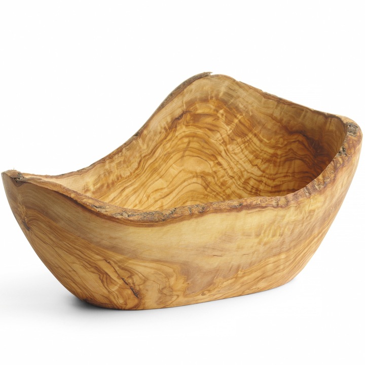 Bol decorativ din lemn de maslin, Hendi, 300x190x110mm, unic, rezistent