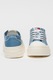 Tommy Jeans, Tenisi low-cut din material textil cu platforma, Alb fildes, Albastru lavanda, 40
