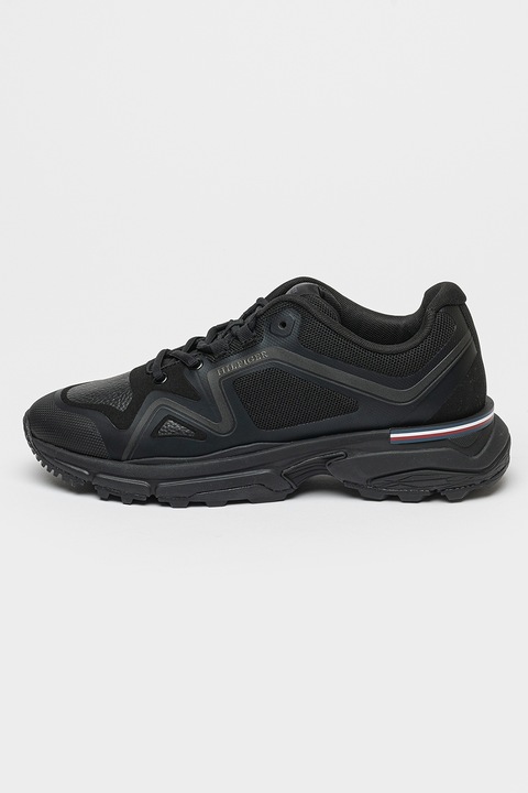 Tommy Hilfiger, Pantofi sport low-cut, Negru
