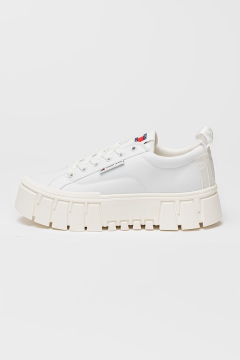 Tommy Jeans, Tenisi din material textil cu platforma masiva, Alb optic
