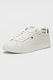 Tommy Hilfiger, Pantofi sport din piele Icon Court, Verde/Alb murdar