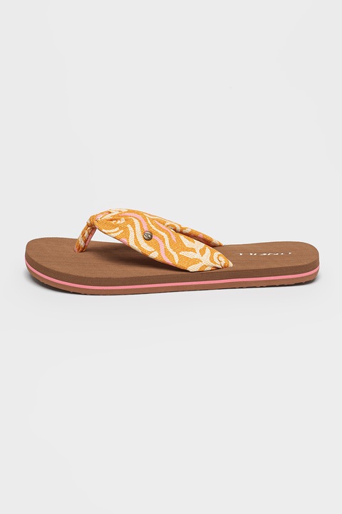 O'Neill, Papuci flip-flop cu model uni Ditsy, Bej, Portocaliu pal, Roz, 39