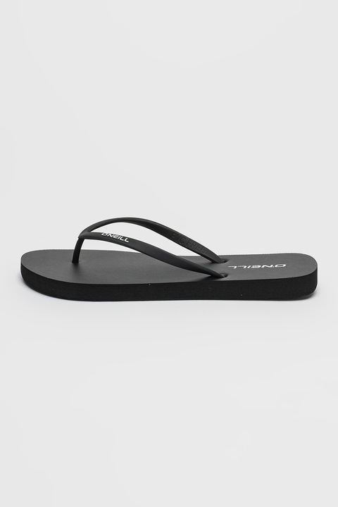 O'Neill, Papuci flip-flop cu logo Profile, Negru/Alb murdar, 38