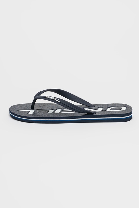 O'Neill, Papuci flip-flop cu logo Profile, Alb/Albastru ultramarin