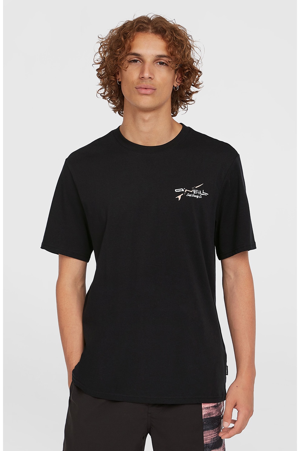 O'Neill, Tricou cu logo pe piept, Negru, Portocaliu pal, Alb optic, M