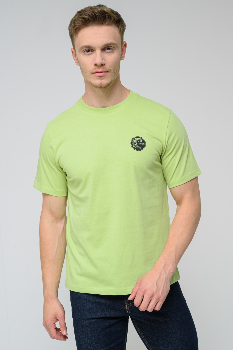 O'Neill, Tricou cu decolteu rotund Originals, Negru, Verde fistic, M
