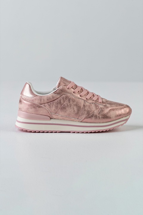 MUSK, Vintage műbőr sneaker, Púderrózsaszín/Krémszín