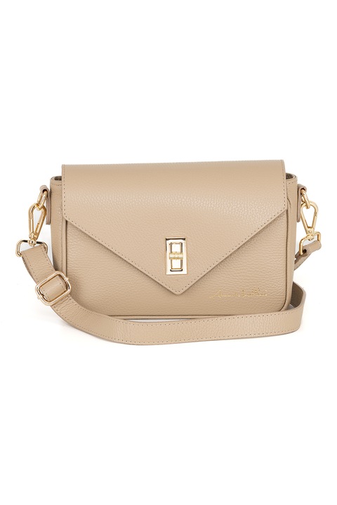 Anna Morellini, Geanta crossbody din piele cu sistem metalic, Camel
