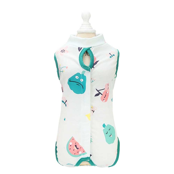 Costum de recuperare pentru caini si pisici, Verde, M, 27cm, 2-4kg, #HC1747