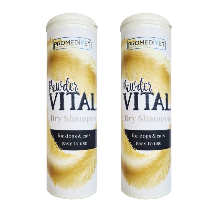 Sampon Uscat Powder Vital pentru Caini si Pisici 2x100g