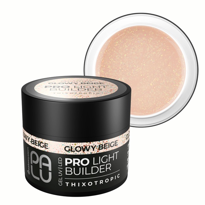 Gel de constructie Palu PRO LIGHT GLOWY BEIGE 45g, multifunctional, rezistent la zgarieturi, luciu intens, bej