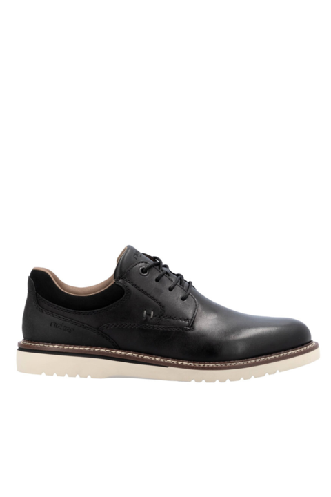 Pantofi casual, barbati, RIEKER, 04501-00, negru, piele naturala, Negru