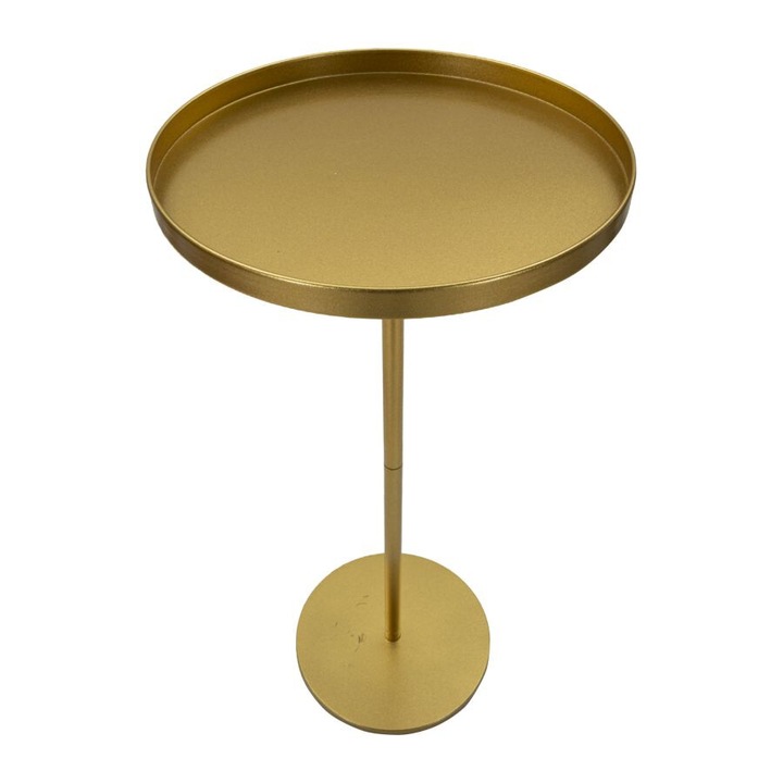 Masa de cafea Mauro Ferretti, model Doha, metal auriu, design simplu, O 51x100 cm