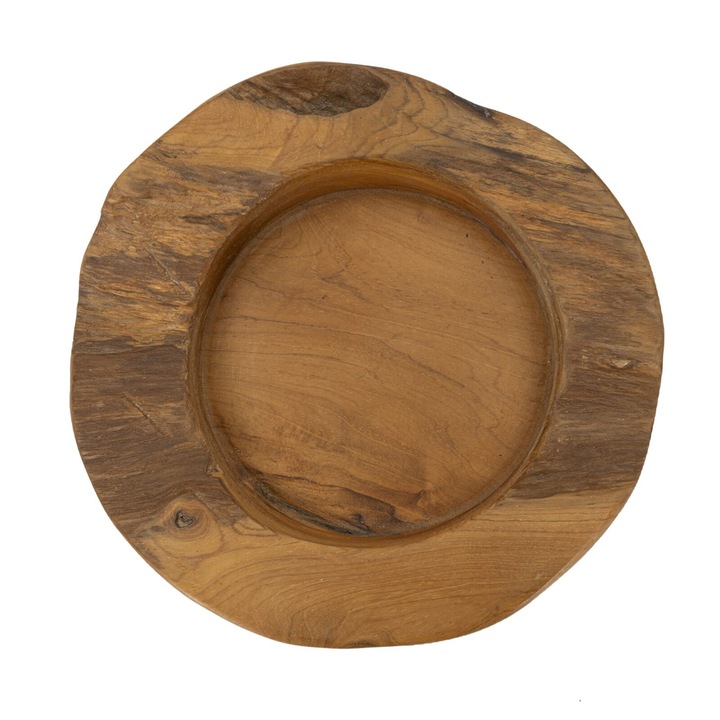 Tava din tec reciclat, Mauro Ferretti, forme sinuoase, O 20x6 cm