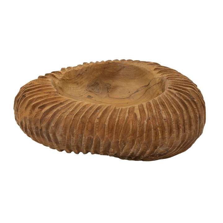 Tava servire, Mauro Ferretti, maro, lemn de tec, 32x11 cm