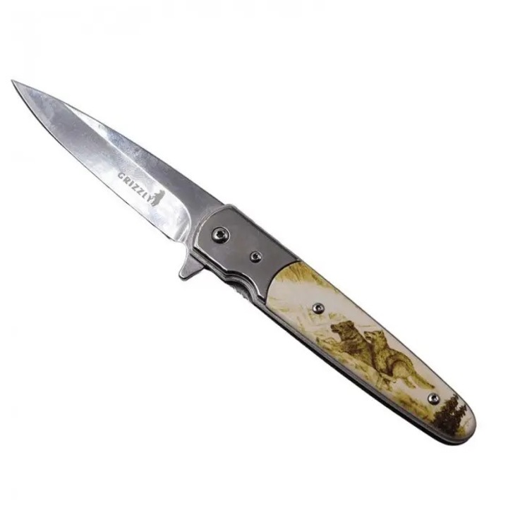 Briceag cu Deschidere Manuala, Otel Inoxidabil, Sistem Prindere Curea, Model Lup, 21 cm, Dalimag