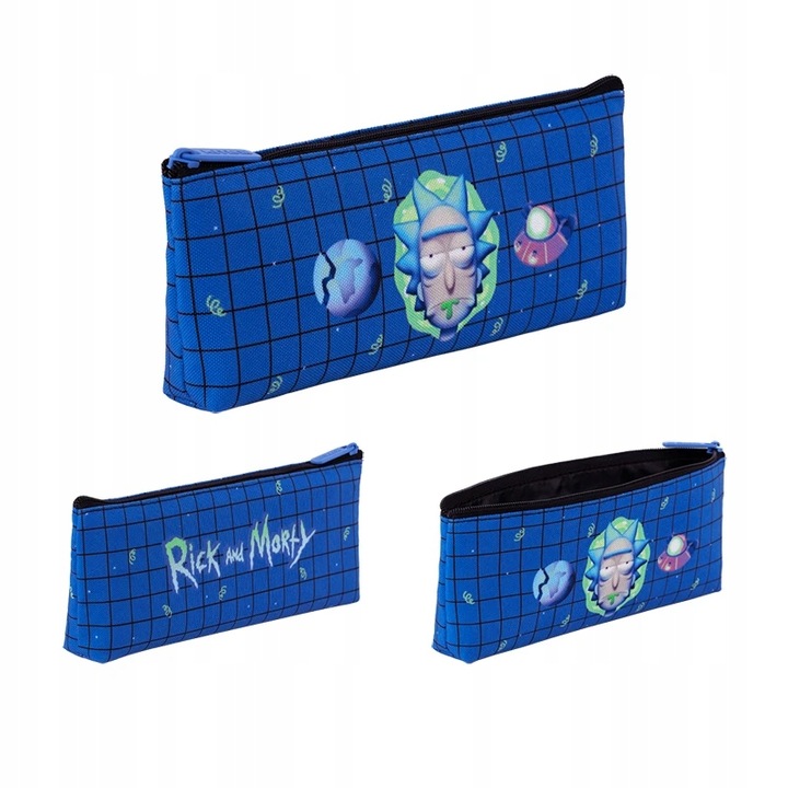 Penar scolar Kite RM24-680-1, design Rick & Morty compartiment, poliester, 3.5x8x19.5cm