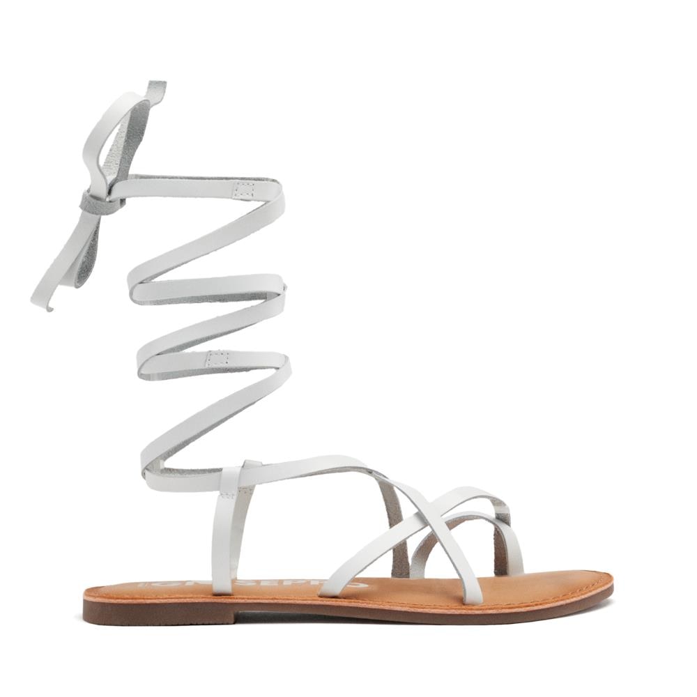 Gioseppo, Sandale de piele Gladiator, Alb, 36