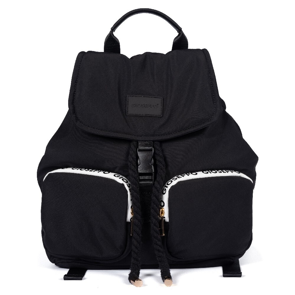 Gioseppo, Rucsac din material textil cu buzunare frontale cu fermoar, Negru