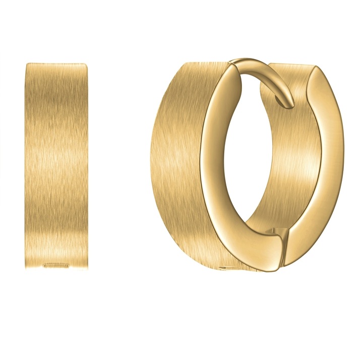 True Rebels, Cercei rotunzi de otel inoxidabil placati cu aur de 14K, Auriu