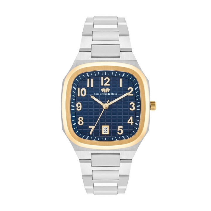 Rhodenwald & Söhne, Ceas analog din otel inoxidabil, Argintiu