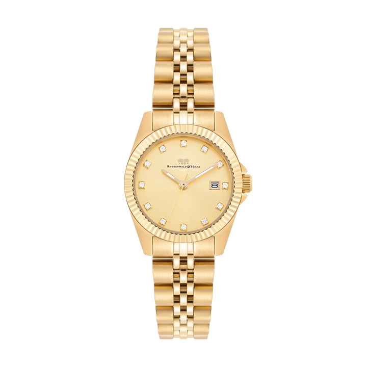 Rhodenwald & Söhne, Ceas quartz de otel inoxidabil, Auriu