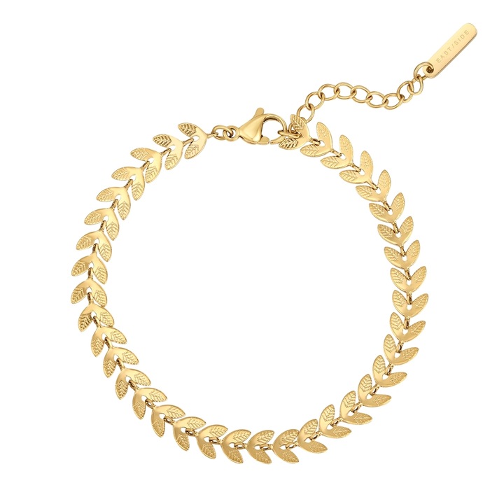 Eastside, Bratara in forma de frunze placata cu aur de 14K, Auriu