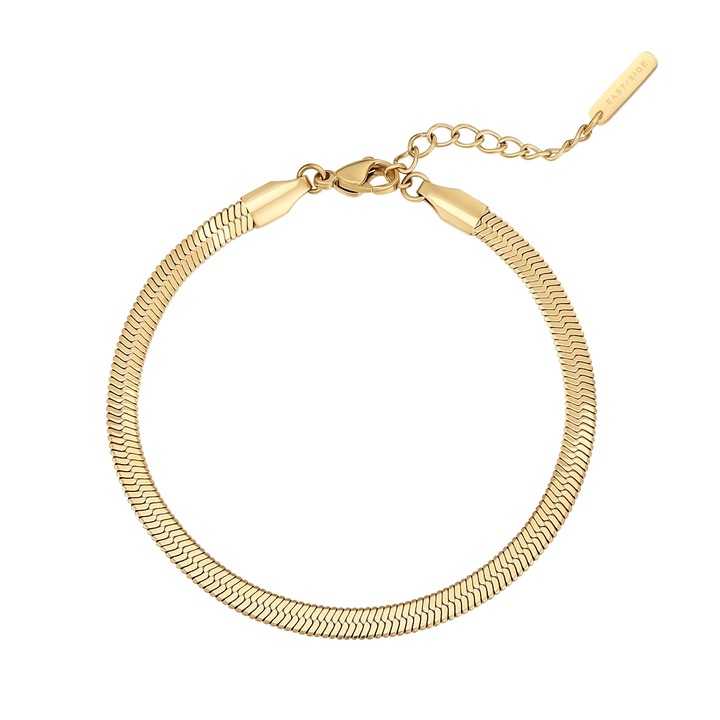 Eastside, Bratara placata cu aur de 14K, cu model piele de reptila, Auriu